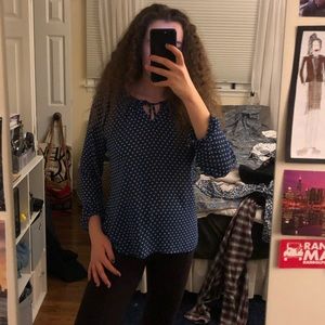 Blue blouse comfy and form fitting 👍🏽